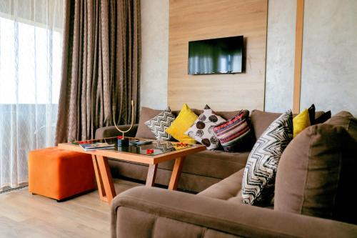 Oleskelutila majoituspaikassa Mabrouk Hotel and Suites- Adult only