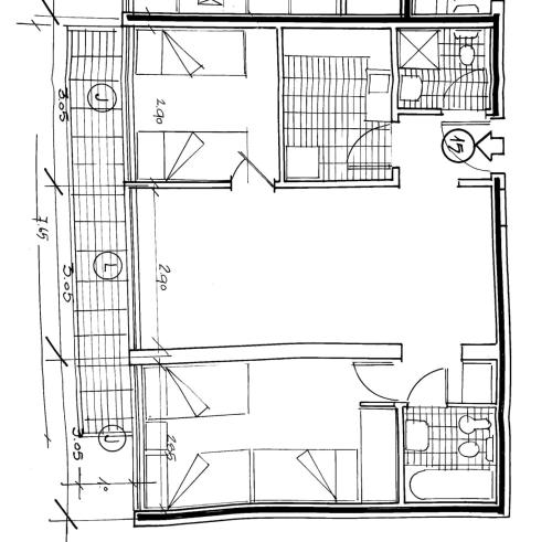 un dibujo de un plano del suelo de una casa en Céntrico Depto - Viña del Mar, en Viña del Mar