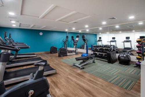 a gym with treadmills and machines in a room at Holiday Inn Express & Suites - Deland South, an IHG Hotel in De Land