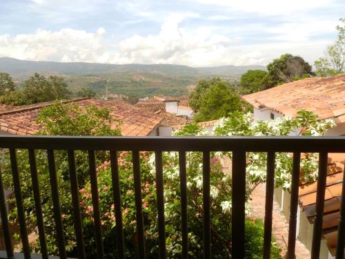 a view from the balcony of a house at Hotel Mision Santa Barbara RNT 4799 in Barichara