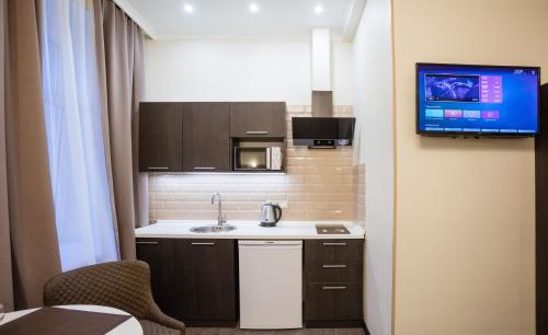 Khreshchatyk Apart Hotel Passage tesisinde mutfak veya mini mutfak