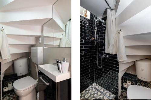 y baño con aseo y lavamanos. en Private Accomodation Linda, en Dubrovnik
