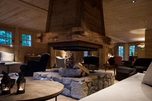 Χώρος καθιστικού στο Le Cerf Amoureux Chalet Privé & Spa