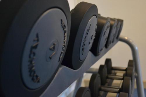 a row of black and white plates on a sewing machine at Radisson Blu Hotel, Antwerp City Centre in Antwerp