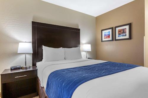a large bed in a hotel room with two lamps at Comfort Inn & Suites Surprise Near Sun City West in Surprise