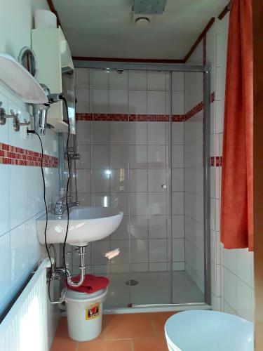 Ένα μπάνιο στο Ferienwohnung-Lalka