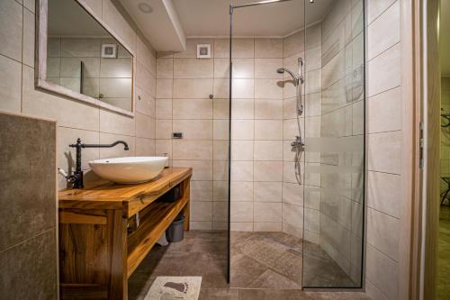 Kúpeľňa v ubytovaní Villa Campiello heated pool