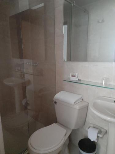 Koupelna v ubytování Hotel Confort Bogota