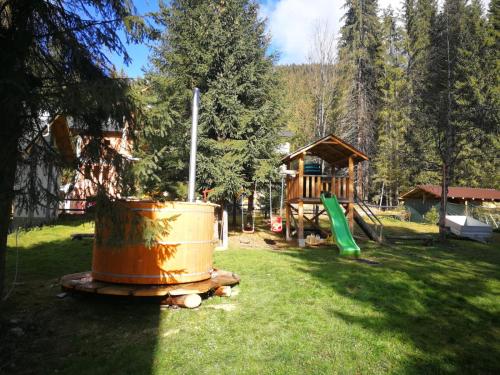 
Zona de joacă pentru copii de la Complex Transalpina Lac
