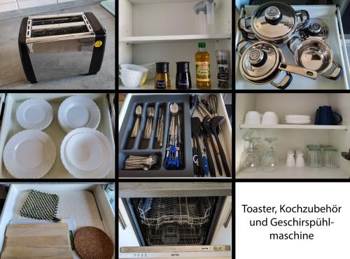 Η κουζίνα ή μικρή κουζίνα στο Ferienwohnung am Lerchenberg