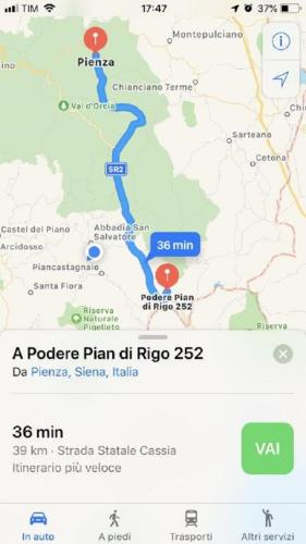 a screenshot of a map of the porsche plan dh frio at Francigena in San Casciano dei Bagni