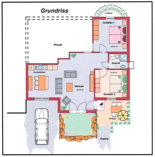 a floor plan of a house at Ferienwohnung-am-Foerstereck in Freudenstadt