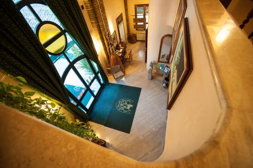 an overhead view of a staircase in a house at Hotel Corte Vecchia in San Prospero 