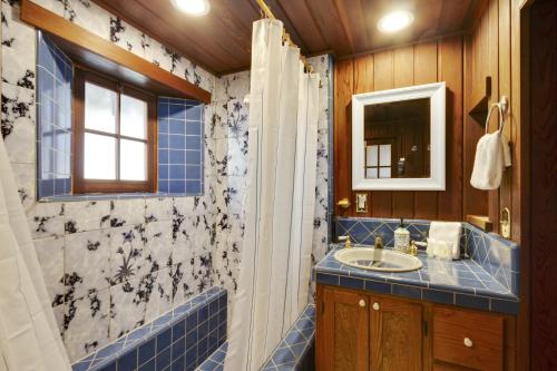 ein Bad mit einem Waschbecken und einer Dusche in der Unterkunft Vista Retreat in Vista