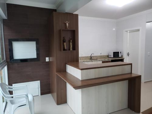 Dapur atau dapur kecil di APT 403 - Localização Excelente Thermas Palace