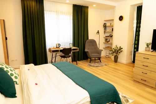 Ένα ή περισσότερα κρεβάτια σε δωμάτιο στο Manolle Boutique