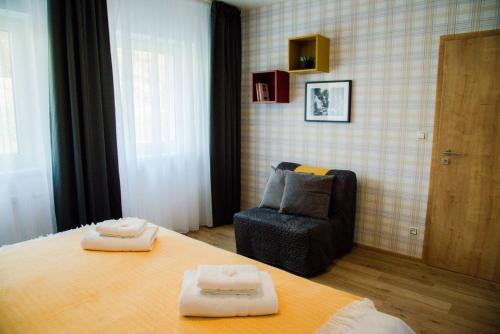 Postel nebo postele na pokoji v ubytování Apartmán PMR