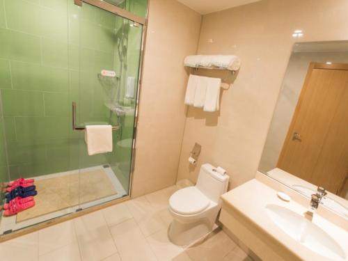 Ένα μπάνιο στο GreenTree InnZhangjiakou High-speed Railway Station Business Hotel