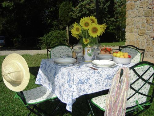 Κήπος έξω από το Farmhouse in Proceno with Pool and Hill Views