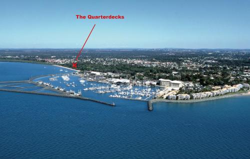 an aerial view of the charlesticks marina at Quarterdecks Retreat in Hervey Bay