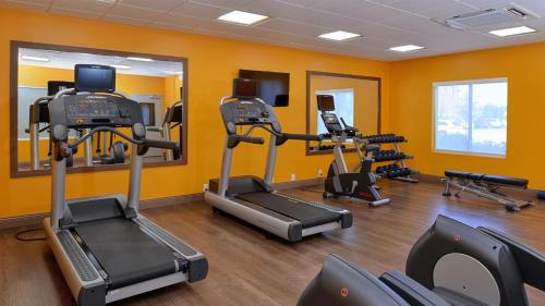 a gym with treadmills and elliptical machines at Holiday Inn Express & Suites Lexington Midtown - I-75 by IHG in Lexington