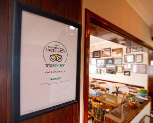 Certifikát, hodnocení, plakát nebo jiný dokument vystavený v ubytování Casa Camaron