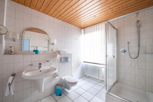 Koupelna v ubytování SOVA Guesthouse