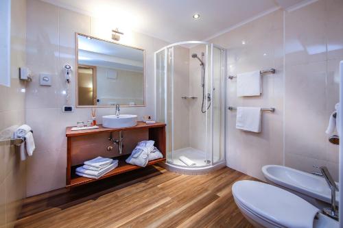 Koupelna v ubytování Hotel Valpudra
