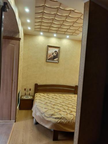 1 dormitorio con 1 cama en una habitación en Lux apartment City Center, en Mykolaiv