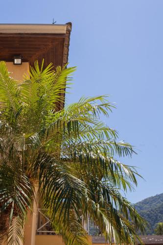 a palm tree in front of a building at Vistabela Resort & Spa in São Sebastião