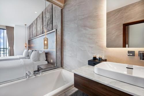 Koupelna v ubytování CHAU KHUONG HOTEL