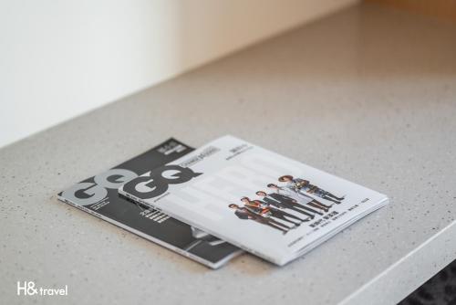 a magazine sitting on top of a table at Taitung Spring Homestay B&B in Taitung City