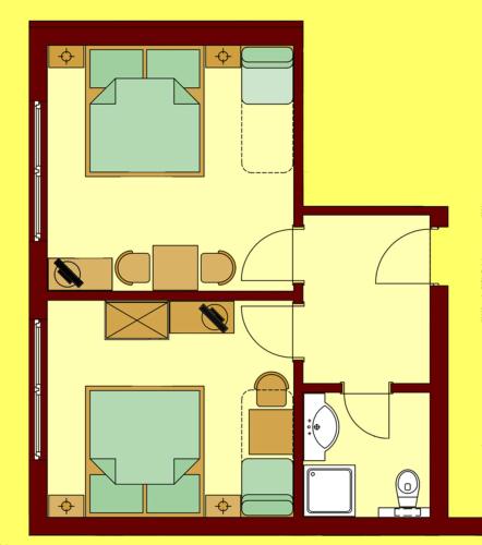 a floor plan of a house at Hotel-Restaurant Planaihof in Schladming