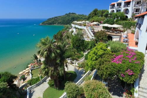an aerial view of a resort next to the ocean at Grand Hotel Le Rocce in Gaeta