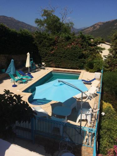 Vista sulla piscina di Villa Turquoise Sagone o su una piscina nei dintorni