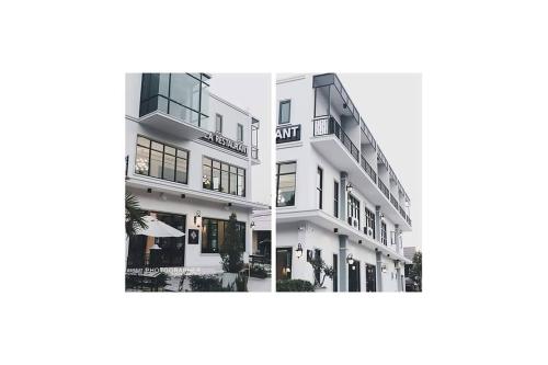a black and white photo of a building at Lailaresidence in Yala