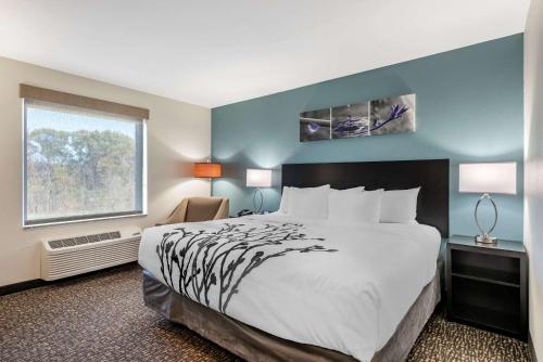 Un pat sau paturi într-o cameră la Sleep Inn Newberry - Crane