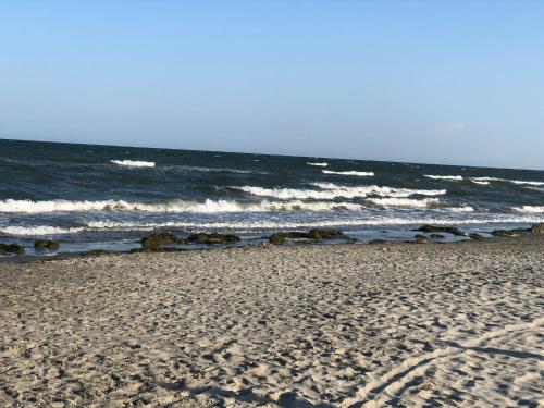 a sandy beach with the ocean in the background at Mare&Terra... Alloggi nel Delta in Polesine Camerini