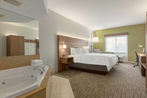 A bathroom at Holiday Inn Express Hotel & Suites Binghamton University-Vestal, an IHG Hotel