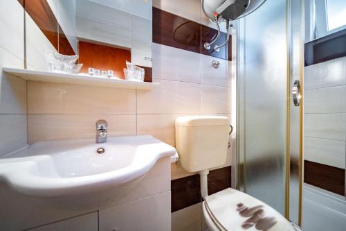 Koupelna v ubytování Apartments Lazarić
