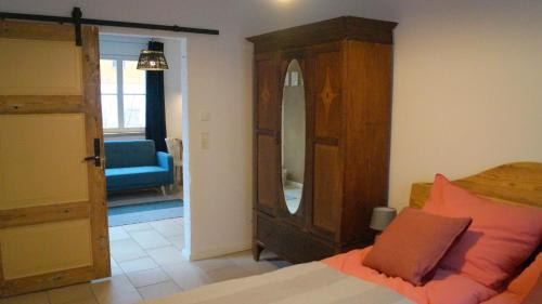 Ένα ή περισσότερα κρεβάτια σε δωμάτιο στο Ferienwohnung am See