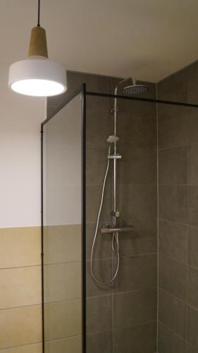 Ένα μπάνιο στο Ferienwohnung am See