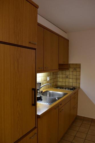 Köök või kööginurk majutusasutuses Appartementhaus Crystal