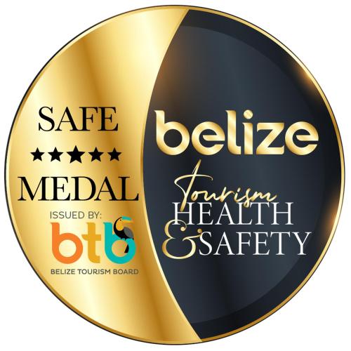 a gold medallion with the words melial health and safety at Azure Del Mar in Maya Beach
