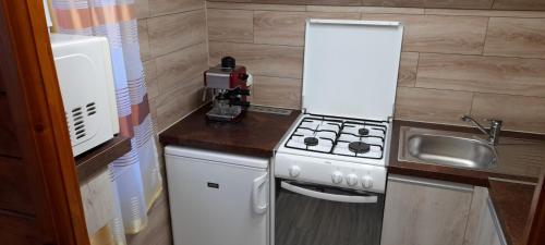 Kuchyň nebo kuchyňský kout v ubytování Kéri Apartman