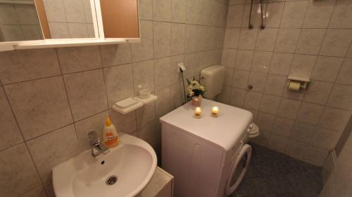 mała łazienka z toaletą i umywalką w obiekcie Apartment Rolih w mieście Vantačići