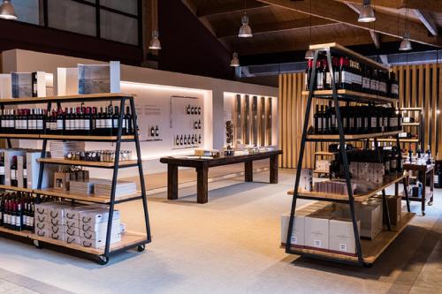 a wine store with shelves of wine bottles at Abadia Retuerta LeDomaine in Sardoncillo