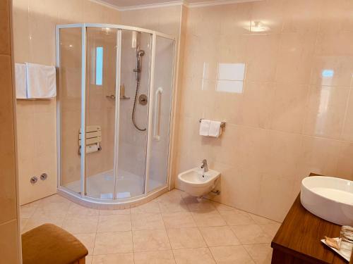 Koupelna v ubytování Hotel Valpudra