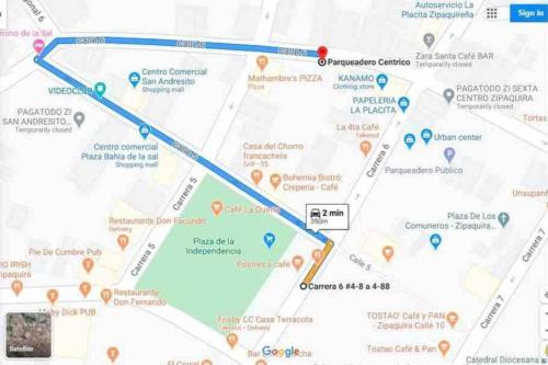 a map of a subway line with a blue at Apartamento zona colonial lindísimo (102) in Zipaquirá