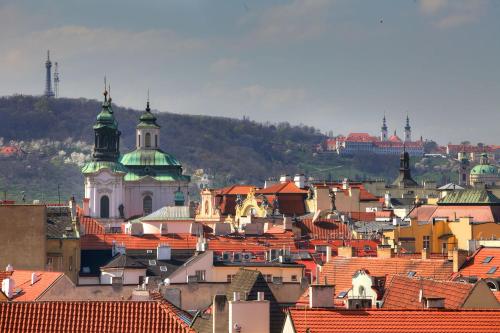 a view of a city with red roofs at Residence Rybna 9- Old Town in Prague